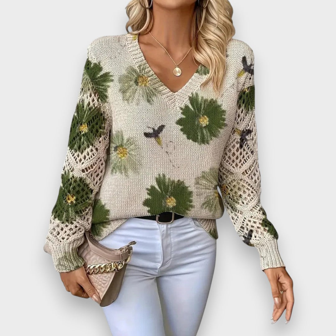 Carina - Delicate Floral Sweater