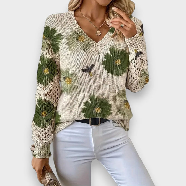 Carina - Delicate Floral Sweater